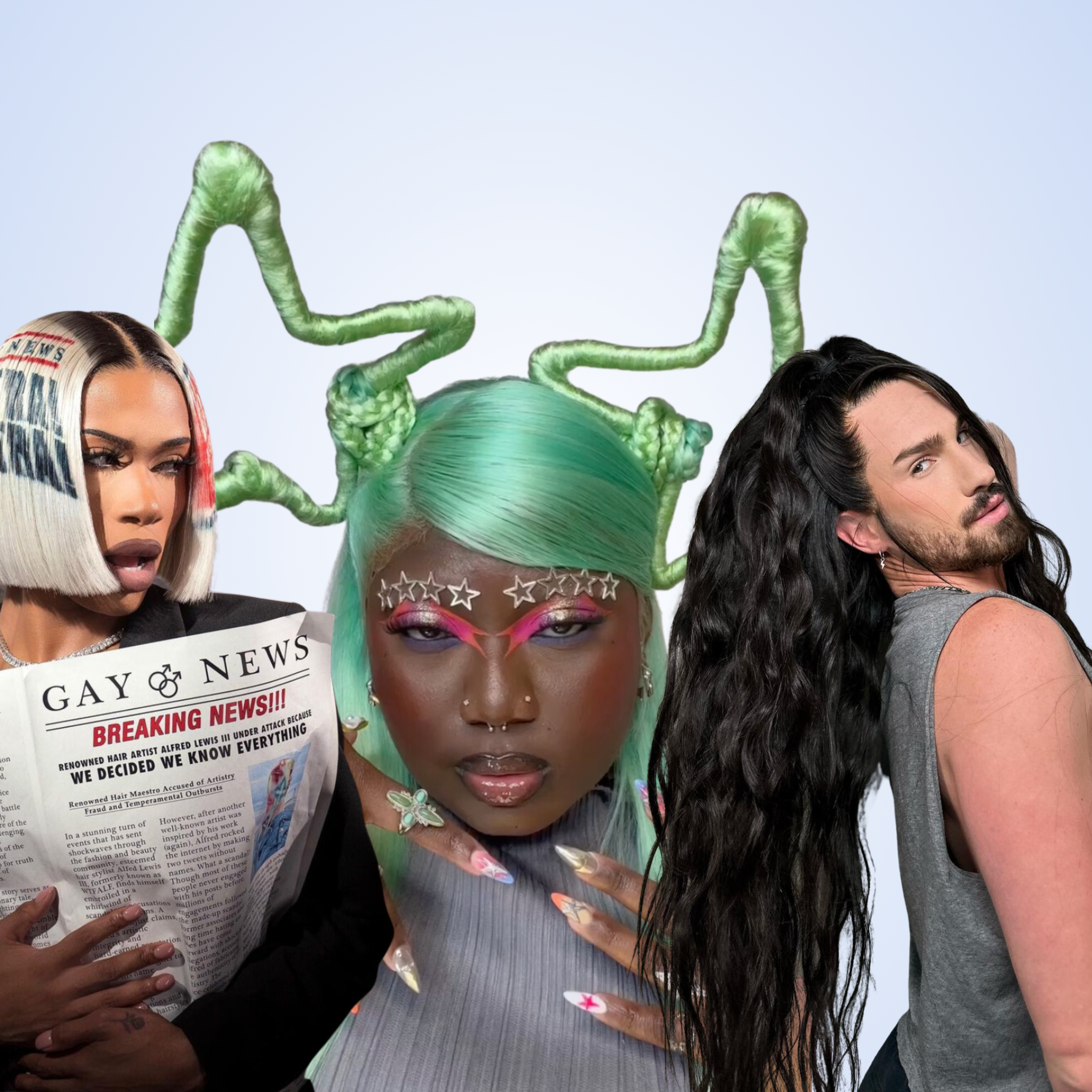 Wig Stylists and Creators Noah Scott What Wigs, Myla pradaolic, Alfred Lewis